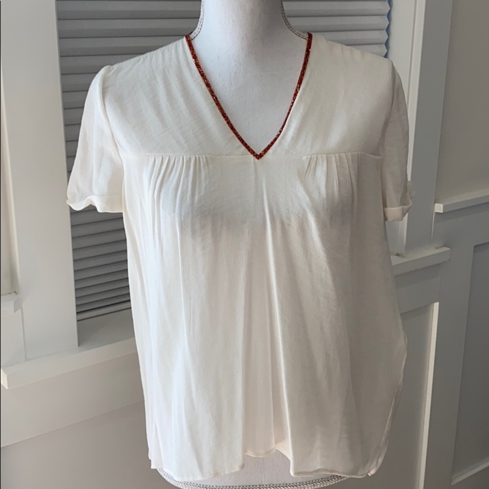 NWT Cream V Neck